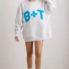 Oversized Crew Neck Sweatshirt in Grey Marl