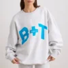 Oversized Crew Neck Sweatshirt in Grey Marl
