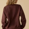 Oversized Crew Neck Sweatshirt in Mahogany