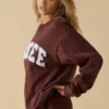 Oversized Crew Neck Sweatshirt in Mahogany