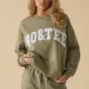 Oversized Crew Neck Sweatshirt in Soft Olive