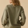 Oversized Crew Neck Sweatshirt in Soft Olive