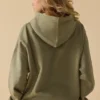 Oversized Hooded Sweatshirt in Soft Olive