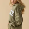 Oversized Hooded Sweatshirt in Soft Olive