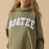 Oversized Hooded Sweatshirt in Soft Olive