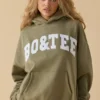 Oversized Hooded Sweatshirt in Soft Olive