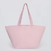 Oversized Tote Bag in Powder Pink