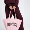Oversized Tote Bag in Powder Pink