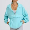 Oversized Track Jacket in Aqua