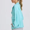 Oversized Track Jacket in Aqua
