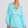 Oversized Track Jacket in Aqua