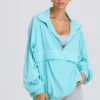 Oversized Track Jacket in Aqua