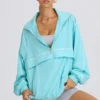 Oversized Track Jacket in Aqua