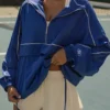 Oversized Track Jacket in Cobalt