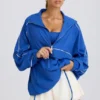 Oversized Track Jacket in Cobalt