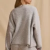 Oversized Zip-Up Cardigan in Ice Marl