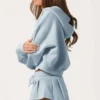 Oversized Zip-Up Hoodie  in Powder Blue