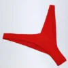 Pacifico Ruched Cheeky Bikini Bottoms in Fiery Red