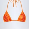 Paita Triangle Bikini Top in Orange Orchid Print