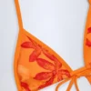Paita Triangle Bikini Top in Orange Orchid Print