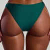 Palau Bead-Embellished High-Leg Cheeky Bikini Bottoms in Jade Green