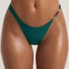 Palau Bead-Embellished High-Leg Cheeky Bikini Bottoms in Jade Green