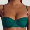 Palau Bead-Embellished High-Leg Cheeky Bikini Bottoms in Jade Green