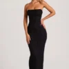 Palermo Embellished Bandeau Cowl Neck Maxi Dress in Black