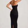 Palermo Embellished Bandeau Cowl Neck Maxi Dress in Black