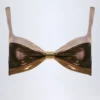 Palmita Ruched Bikini Top in Bronze Gold