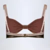 Palmita Ruched Bikini Top in Bronze Gold