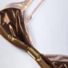 Palmita Ruched Bikini Top in Bronze Gold