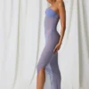 Papeete Ruched Bandeau Midi Dress in Lavender Purple