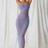 Papeete Ruched Bandeau Midi Dress in Lavender Purple