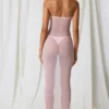Papeete Ruched Bandeau Midi Dress in Soft Pink