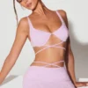 Parma Embellished Underwired Strappy Crop Top in Lilac