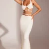 Parma Embellished Underwired Strappy Crop Top in White