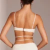 Parma Embellished Underwired Strappy Crop Top in White