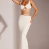 Parma Embellished Underwired Strappy Crop Top in White