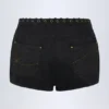 Parva Lace-Up Mid-Rise Shorts in Black