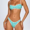 Pasyon Bandeau Bikini Top in Blue Multi Print