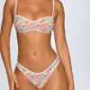 Pasyon Bandeau Bikini Top in Bright Multi Print