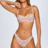 Pasyon Bandeau Bikini Top in Bright Multi Print