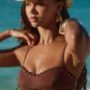 Pasyon Bandeau Bikini Top in Chocolate Brown