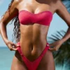 Pasyon Bandeau Bikini Top in Raspberry Pink