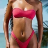 Pasyon Bandeau Bikini Top in Raspberry Pink