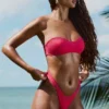Pasyon Bandeau Bikini Top in Raspberry Pink