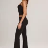 Patsy Modal Mid-Rise Flared Trousers in Black