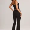Patsy Modal Mid-Rise Flared Trousers in Black
