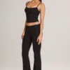 Patsy Modal Mid-Rise Flared Trousers in Black